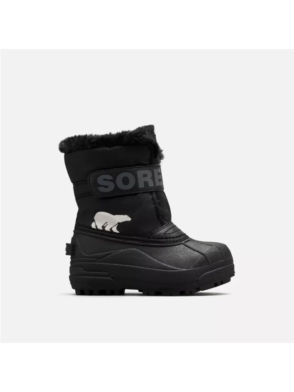Size 10 Toddler Sorel Black Snow Boots with Fur Lining